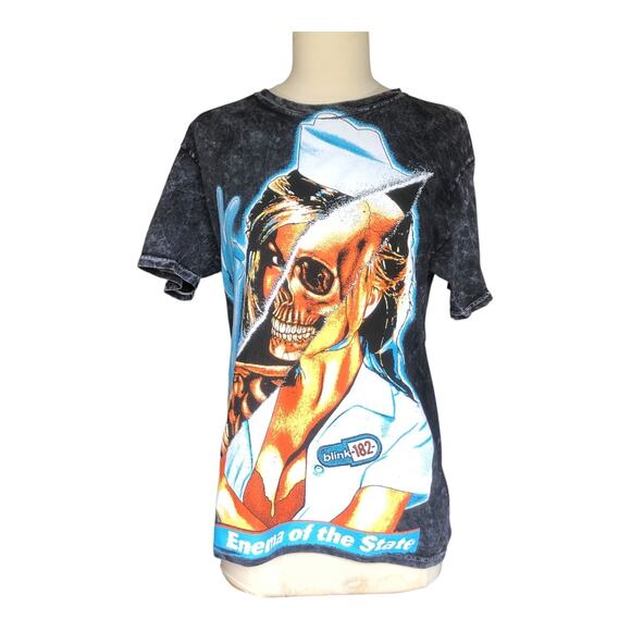 Blink 182 Enema Of The State Skeleton Nurse T-Shirt Crew Neck Short Sleeve Small - Picture 1 of 7